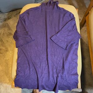 Dark Purple Turtleneck Half sleeve Sweater